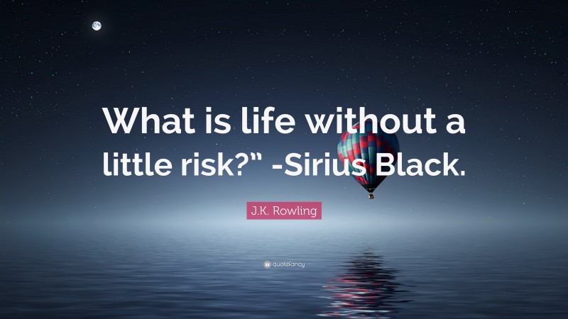 J.K. Rowling Quote: “What is life without a little risk?” -Sirius Black.”