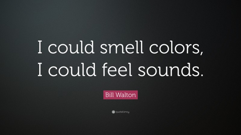 Bill Walton Quote: “I could smell colors, I could feel sounds.”