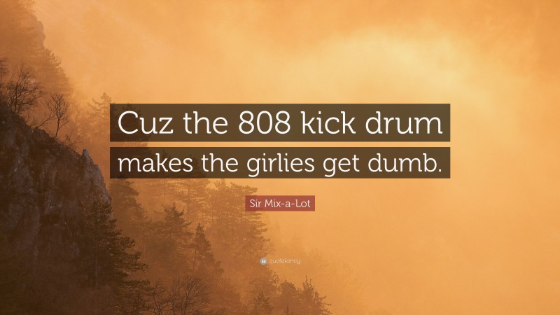 Sir Mix-a-Lot Quote: “Cuz the 808 kick drum makes the girlies get dumb.”