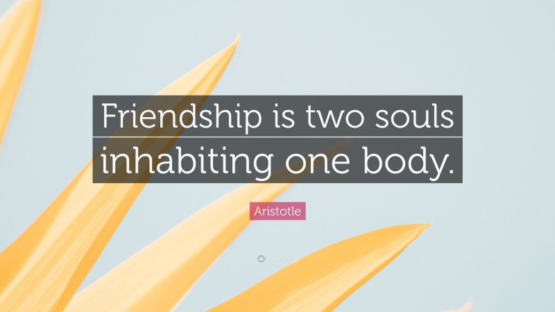 Aristotle Quote: “Friendship is two souls inhabiting one body.”