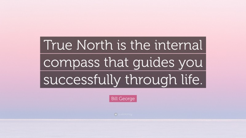 Bill George Quote: “True North is the internal compass that guides you successfully through life.”