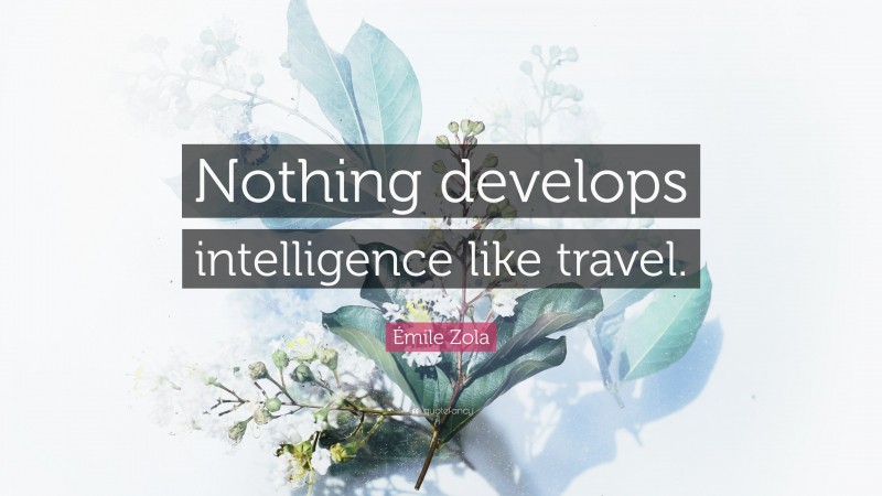 Émile Zola Quote: “Nothing develops intelligence like travel.”