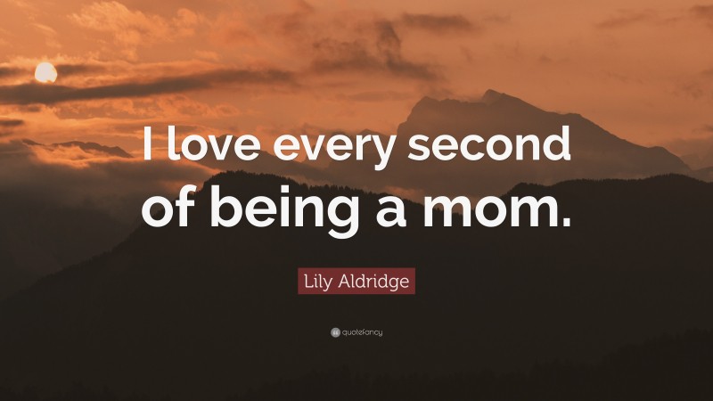 Lily Aldridge Quote: “I love every second of being a mom.”