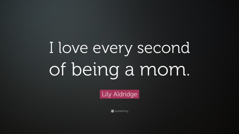 Lily Aldridge Quote: “I love every second of being a mom.”