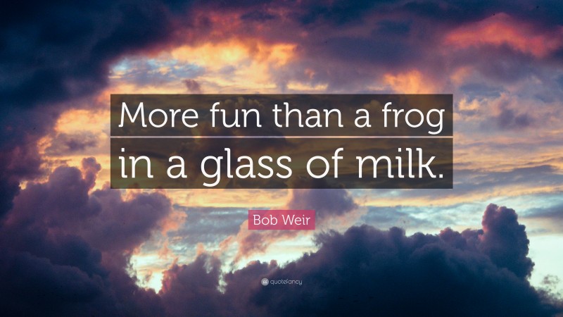 Bob Weir Quote: “More fun than a frog in a glass of milk.”