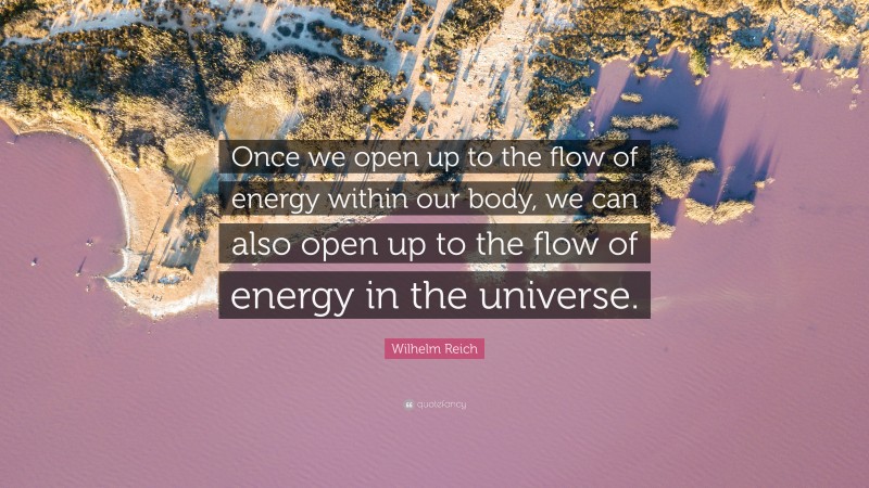 Wilhelm Reich Quote: “Once we open up to the flow of energy within our body, we can also open up to the flow of energy in the universe.”