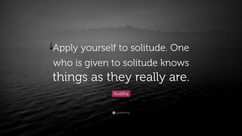 Buddha Quote: “Apply yourself to solitude. One who is given to solitude knows things as they really are.”