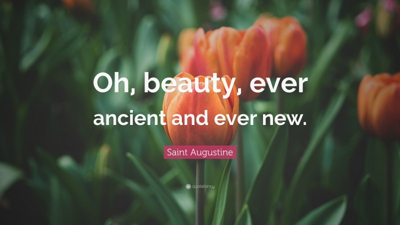 Saint Augustine Quote: “Oh, beauty, ever ancient and ever new.”