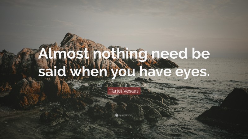 Tarjei Vesaas Quote: “Almost nothing need be said when you have eyes.”