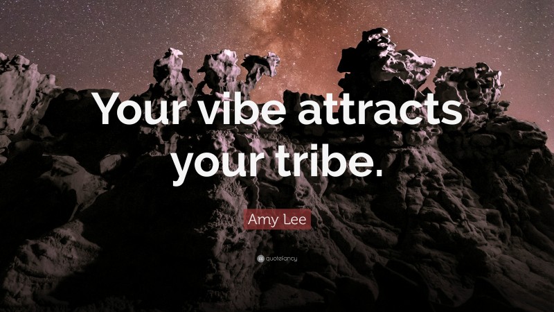 Amy Lee Quote: “Your vibe attracts your tribe.”