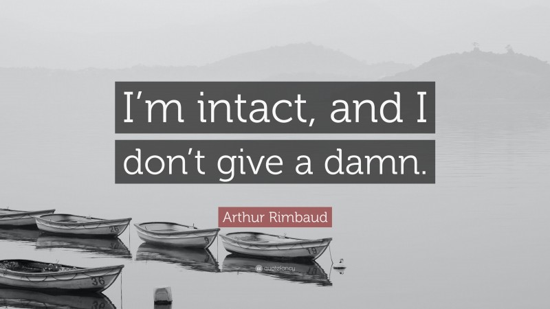 Arthur Rimbaud Quote: “I’m intact, and I don’t give a damn.”