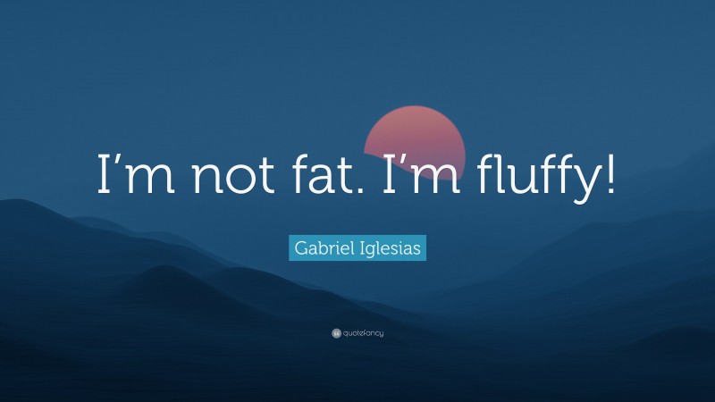 Gabriel Iglesias Quote: “I’m not fat. I’m fluffy!”