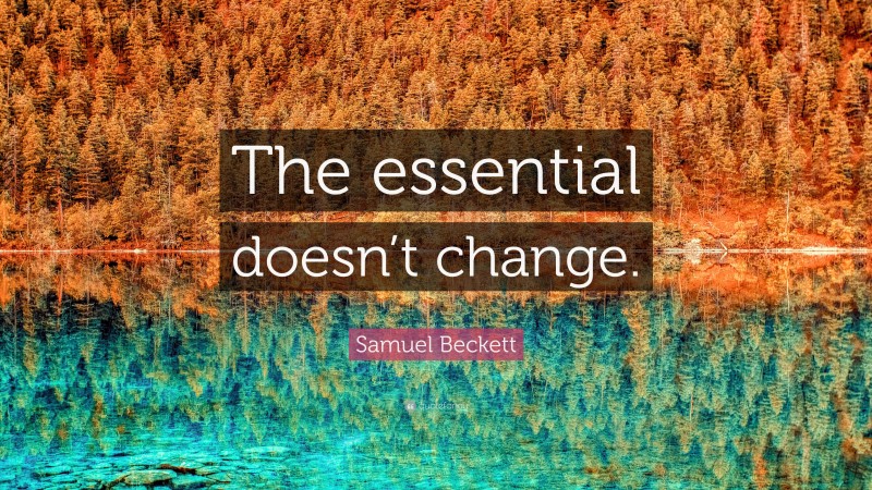 Samuel Beckett Quote: “The essential doesn’t change.”