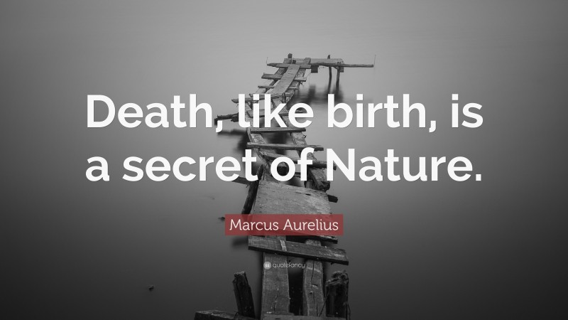 Marcus Aurelius Quote: “Death, like birth, is a secret of Nature.”