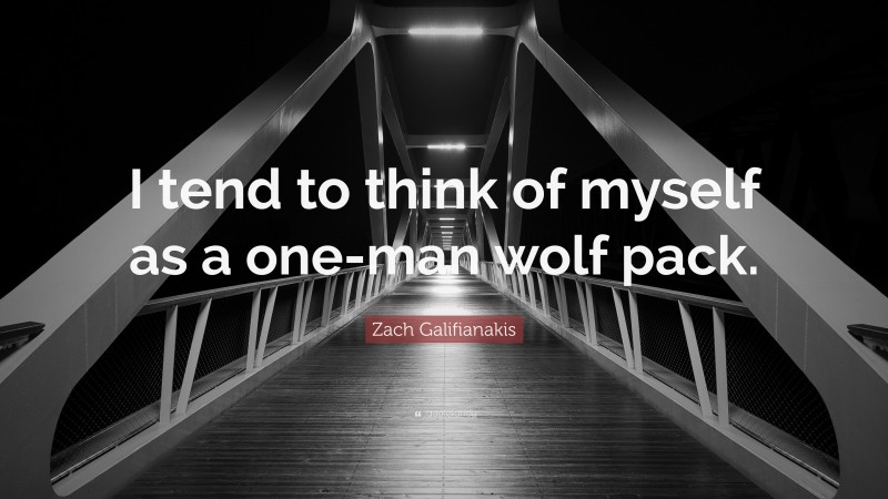 Zach Galifianakis Quote: “I tend to think of myself as a one-man wolf pack.”