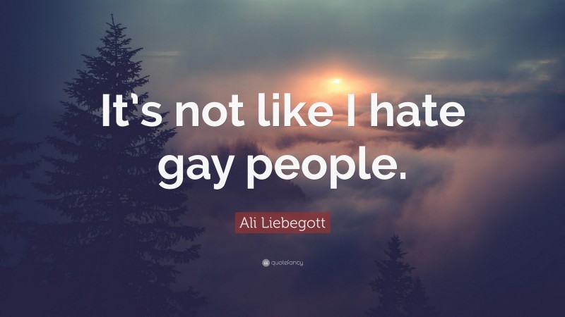 Ali Liebegott Quote: “It’s not like I hate gay people.”
