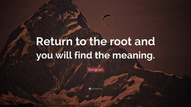 Sengcan Quote: “Return to the root and you will find the meaning.”