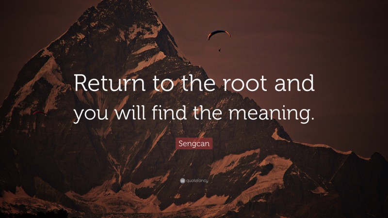 Sengcan Quote: “Return to the root and you will find the meaning.”