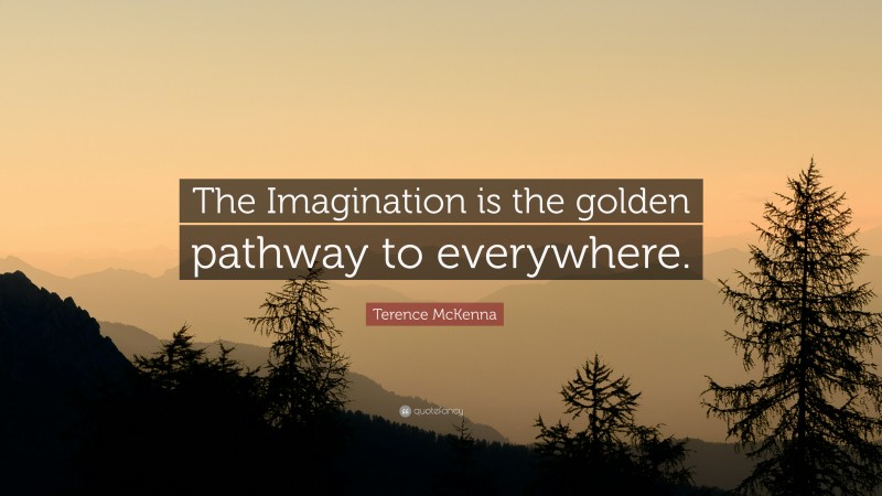 Terence McKenna Quote: “The Imagination is the golden pathway to everywhere.”