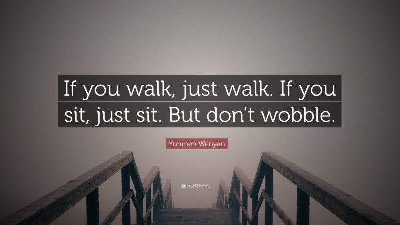 Yunmen Wenyan Quote: “If you walk, just walk. If you sit, just sit. But don’t wobble.”