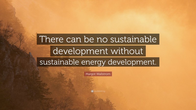 Margot Wallstrom Quote: “There can be no sustainable development without sustainable energy development.”