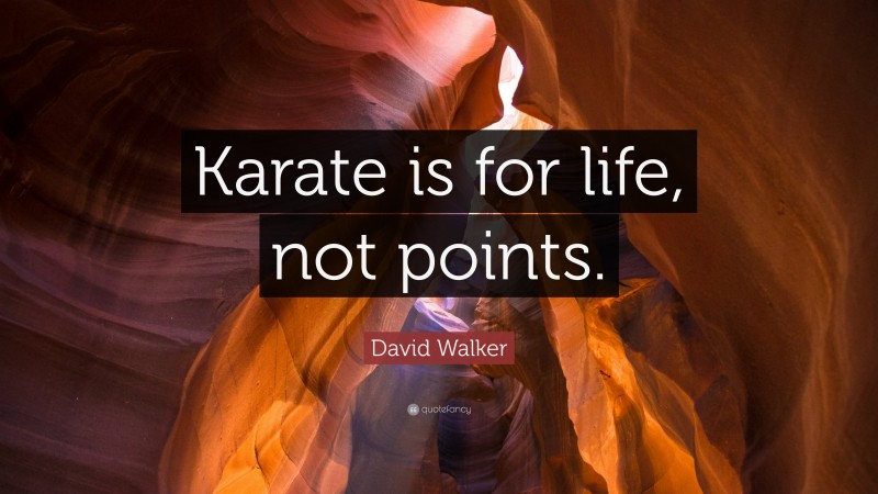 David Walker Quote: “Karate is for life, not points.”