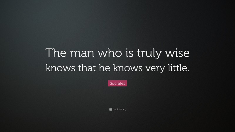 Socrates Quote: “The man who is truly wise knows that he knows very little.”