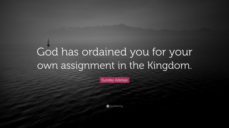 Sunday Adelaja Quote: “God has ordained you for your own assignment in the Kingdom.”
