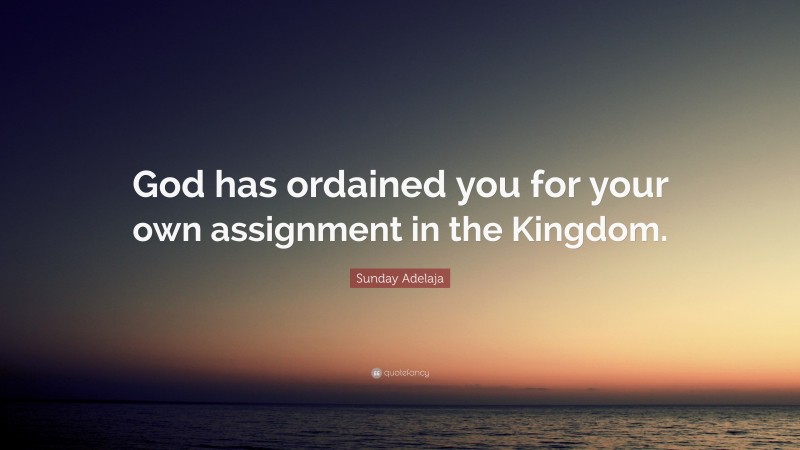 Sunday Adelaja Quote: “God has ordained you for your own assignment in the Kingdom.”