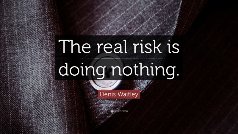 Denis Waitley Quote: “The real risk is doing nothing.”
