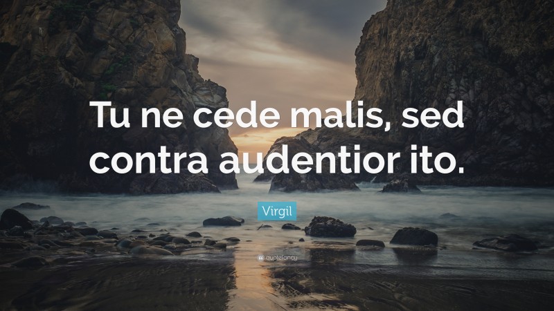 Virgil Quote: “Tu ne cede malis, sed contra audentior ito.”