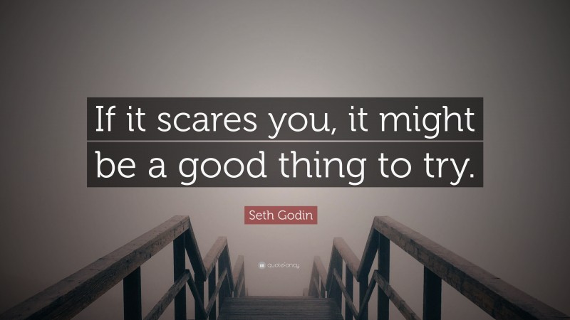 Seth Godin Quote: “If it scares you, it might be a good thing to try.”