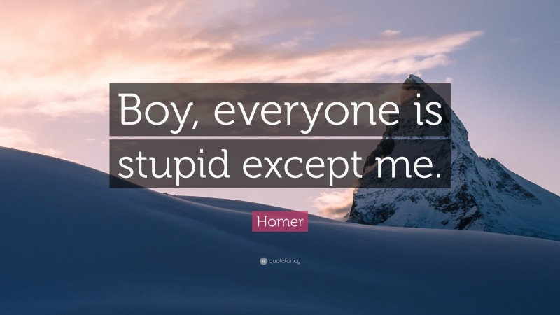 Homer Quote: “Boy, everyone is stupid except me.”