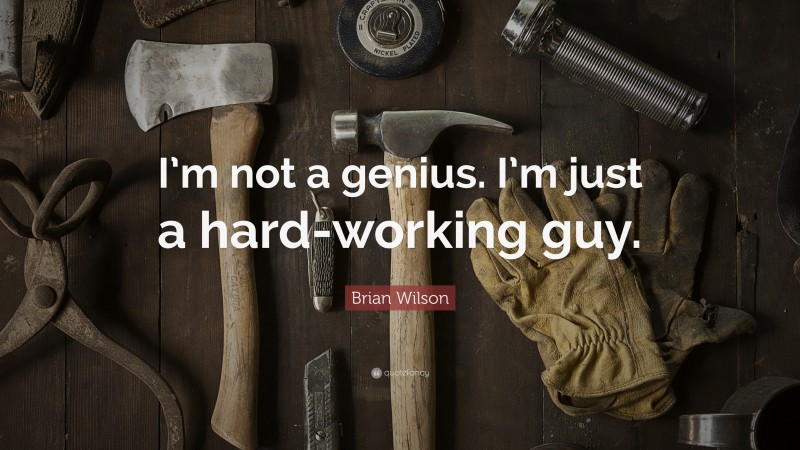Brian Wilson Quote: “I’m not a genius. I’m just a hard-working guy.”