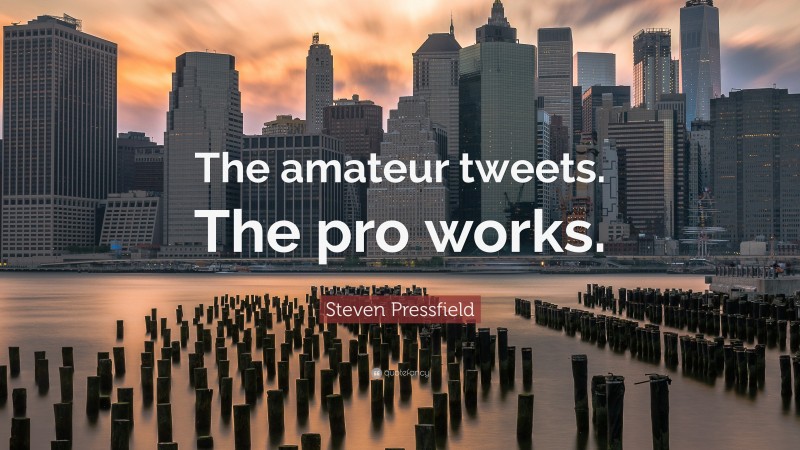 Steven Pressfield Quote: “The amateur tweets. The pro works.”