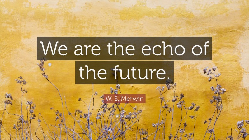 W. S. Merwin Quote: “We are the echo of the future.”