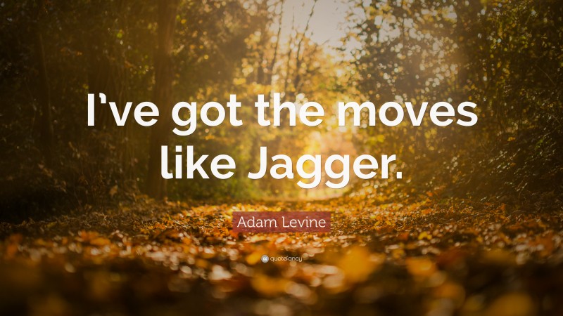 Adam Levine Quote: “I’ve got the moves like Jagger.”
