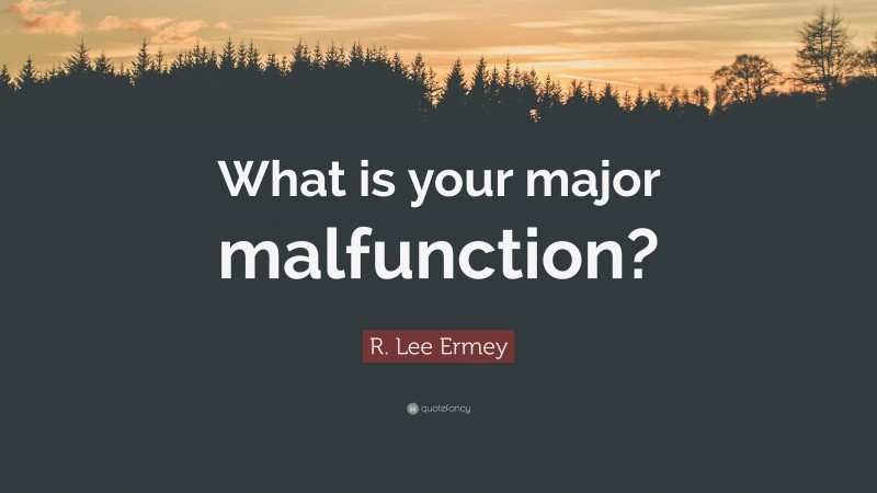 R. Lee Ermey Quote: “What is your major malfunction?”