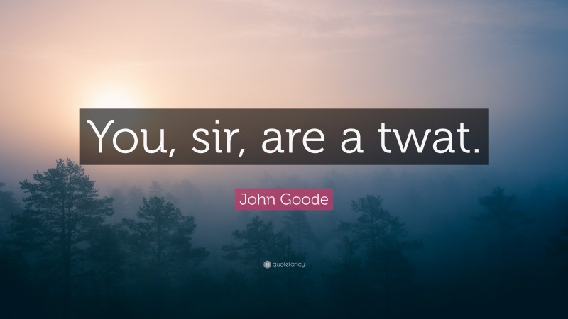 John Goode Quote: “You, sir, are a twat.”