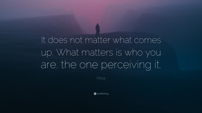 Mooji Quote: “It does not matter what comes up. What matters is who you are, the one perceiving it.”