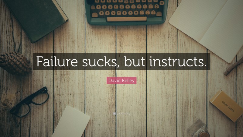 David Kelley Quote: “Failure sucks, but instructs.”