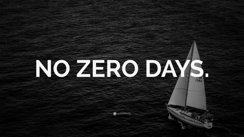 “NO ZERO DAYS.” — Desktop Wallpaper