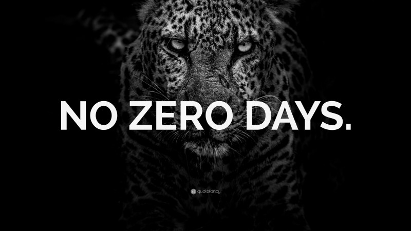 “NO ZERO DAYS.” — Desktop Wallpaper