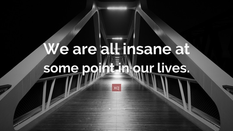 xq Quote: “We are all insane at some point in our lives.”