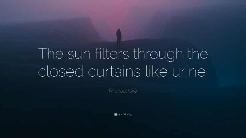 Michael Gira Quote: “The sun filters through the closed curtains like urine.”