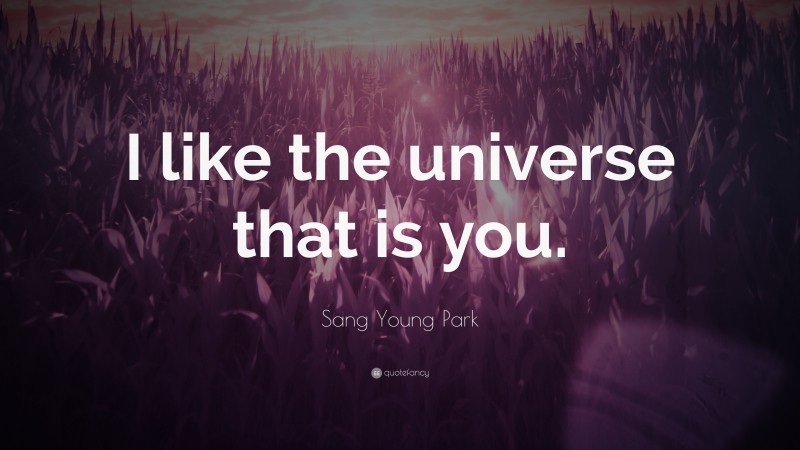 Sang Young Park Quote: “I like the universe that is you.”