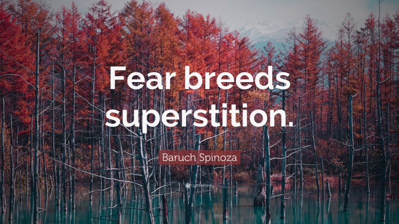 Baruch Spinoza Quote: “Fear breeds superstition.”
