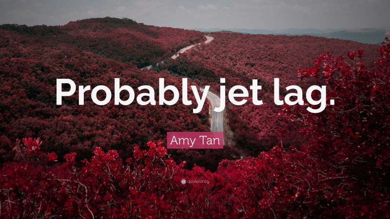 Amy Tan Quote: “Probably jet lag.”