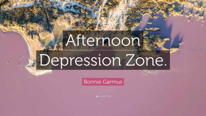 Bonnie Garmus Quote: “Afternoon Depression Zone.”