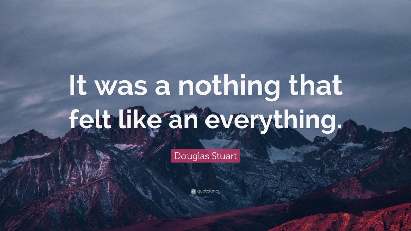 Douglas Stuart Quote: “It was a nothing that felt like an everything.”